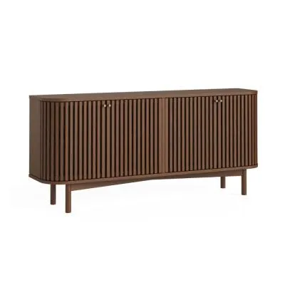 Soho 4 Door Slatted Large Sideboard - Dark Oak image