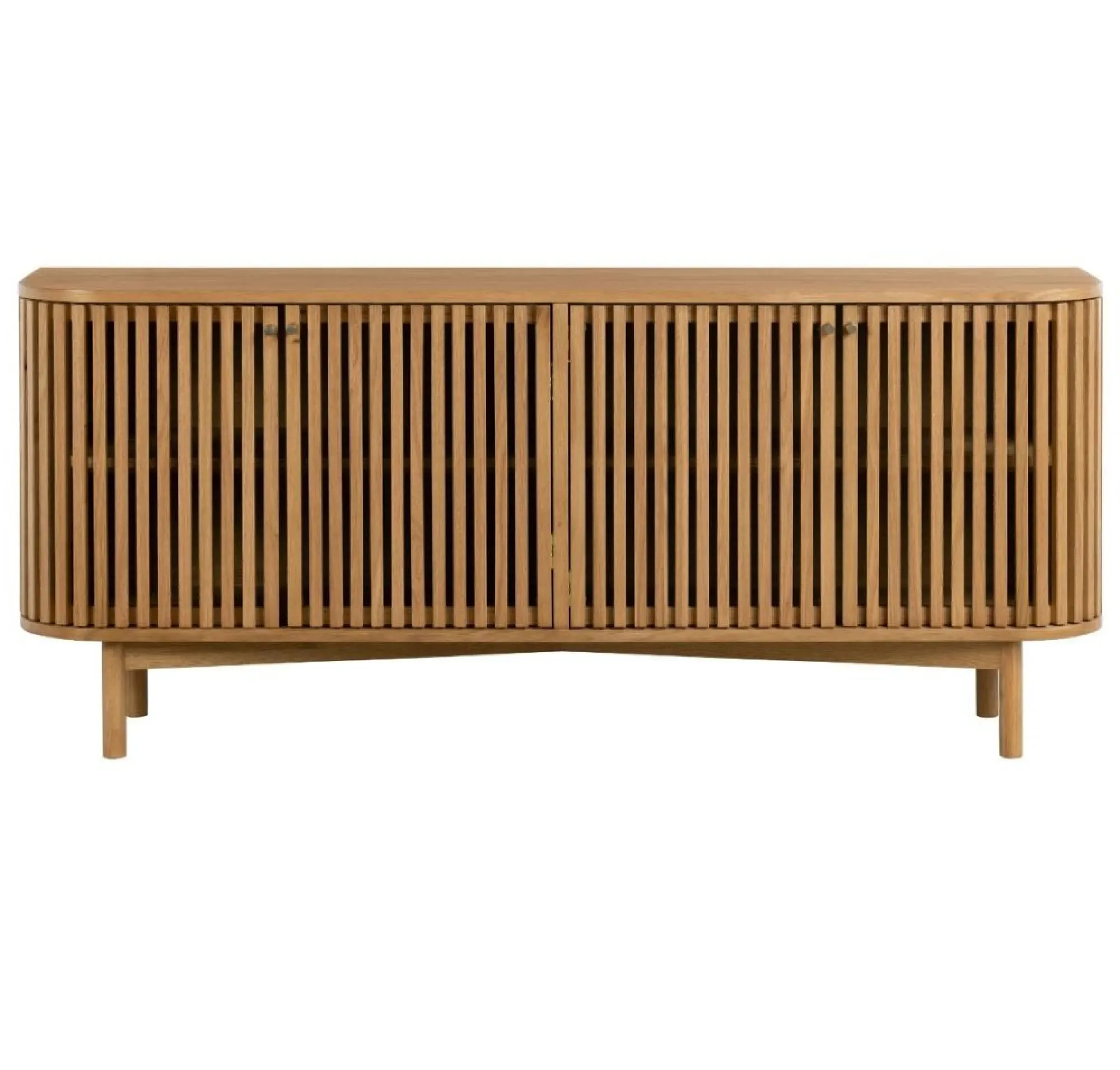 Soho 4 Door Slatted Large Sideboard - Oak