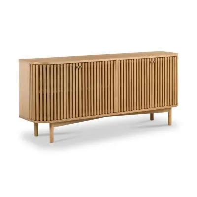 Soho 4 Door Slatted Large Sideboard - Oak