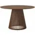 Soho 4 Seater Round Dining Table with Slatted Base - Dark Oak