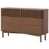 Soho 6 Drawer Slatted Chest - Dark Brown, Oak