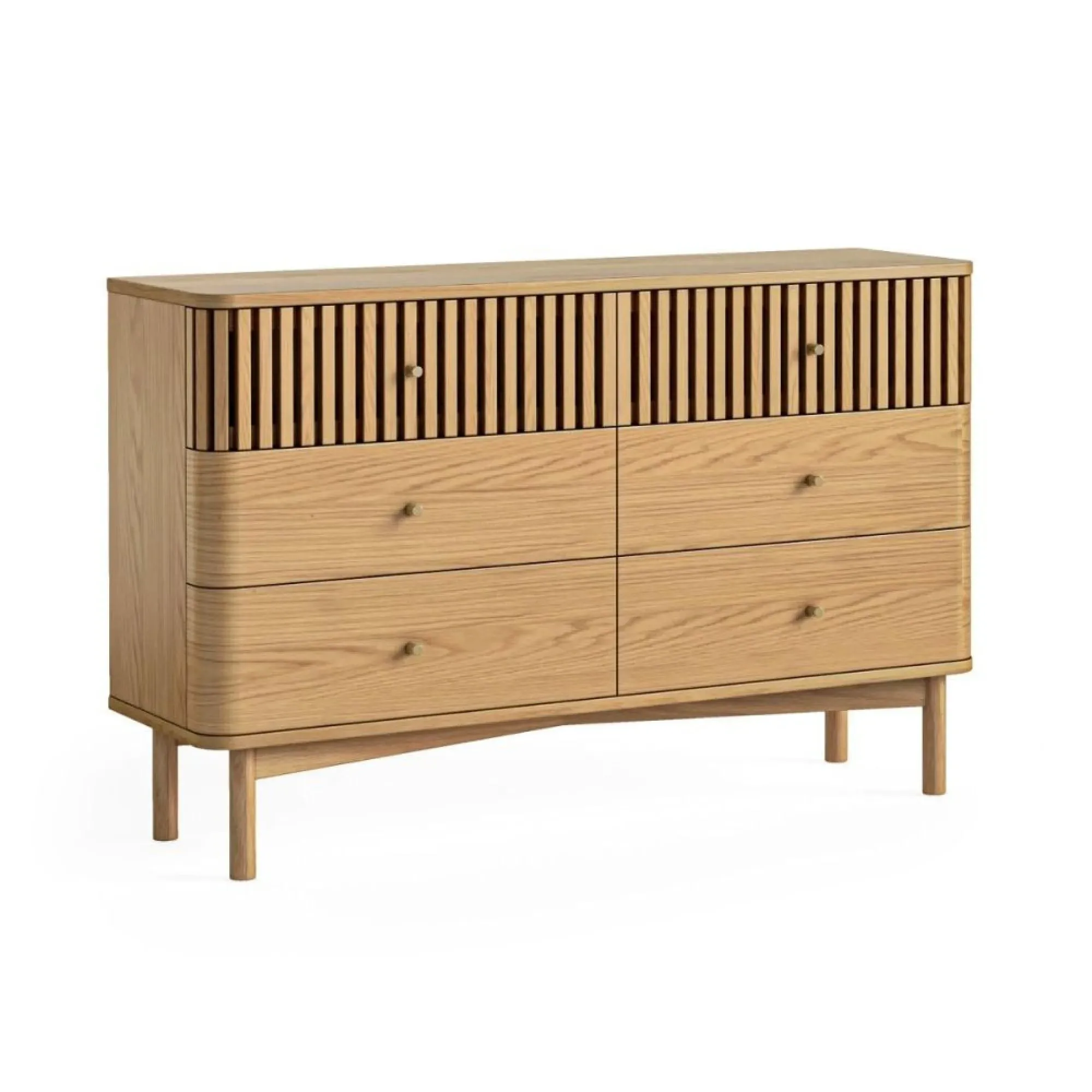 Soho 6 Drawer Slatted Chest - Natural, Oak