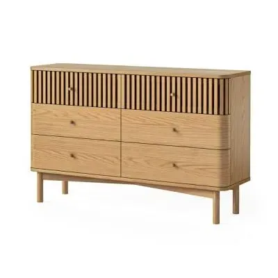 Soho 6 Drawer Slatted Chest - Natural, Oak
