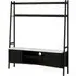 Soho Black 165cm TV Unit with Storage - Black, White Marble