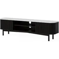 Soho Black 180cm TV Unit with Storage - Black, Marble
