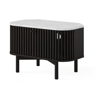 Soho Corner TV Unit with Storage - Black, Oak