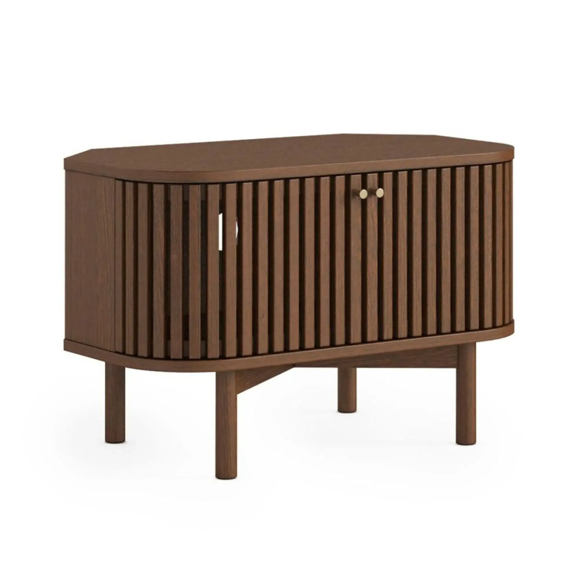 Soho Corner TV Unit with Storage - Dark Brown, Oak