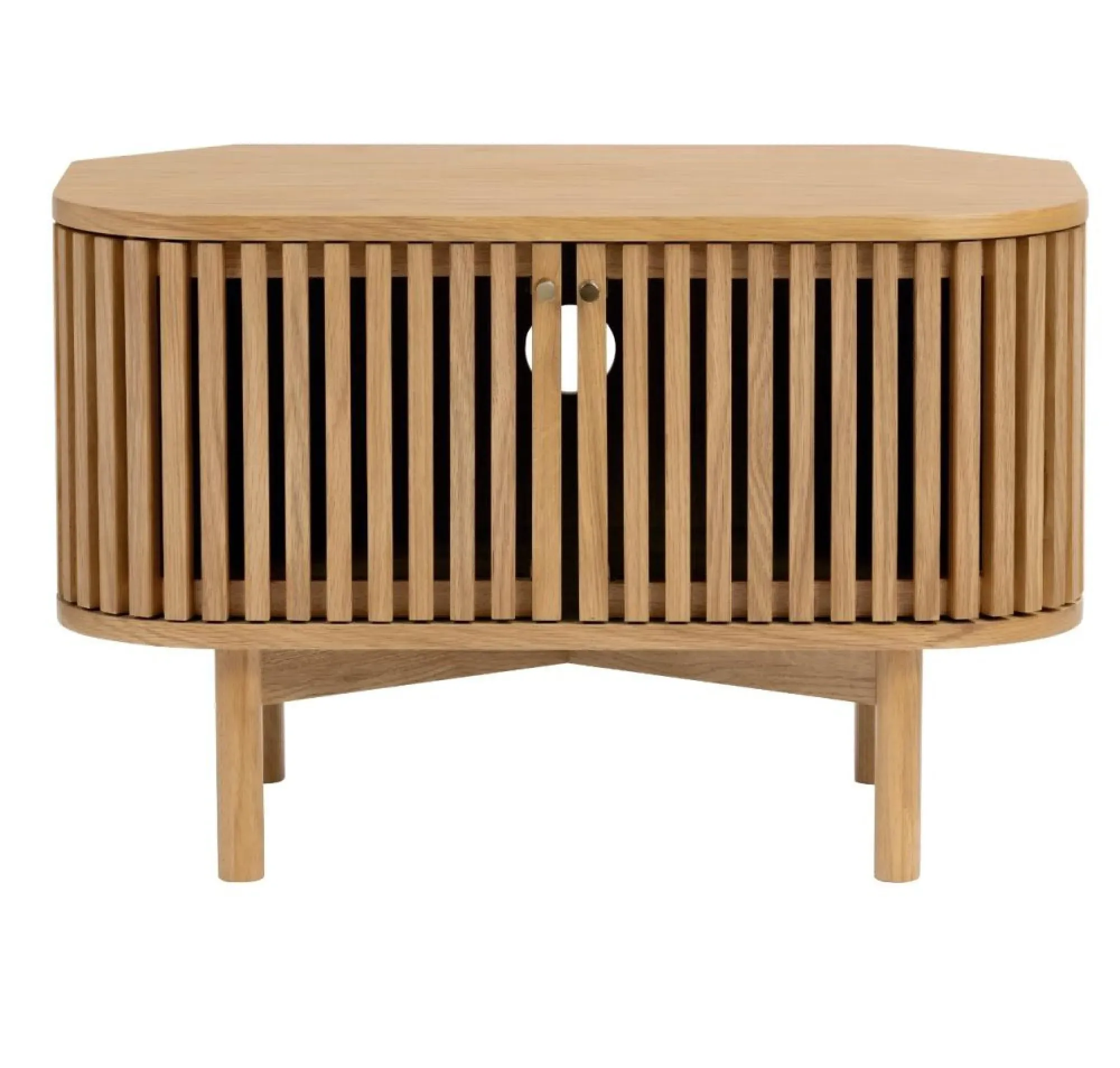 Soho Corner TV Unit with Storage - Natural, Oak