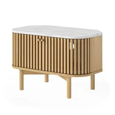 Soho Corner TV Unit with Storage - Natural, Oak