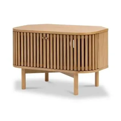 Soho Corner TV Unit with Storage - Natural, Oak