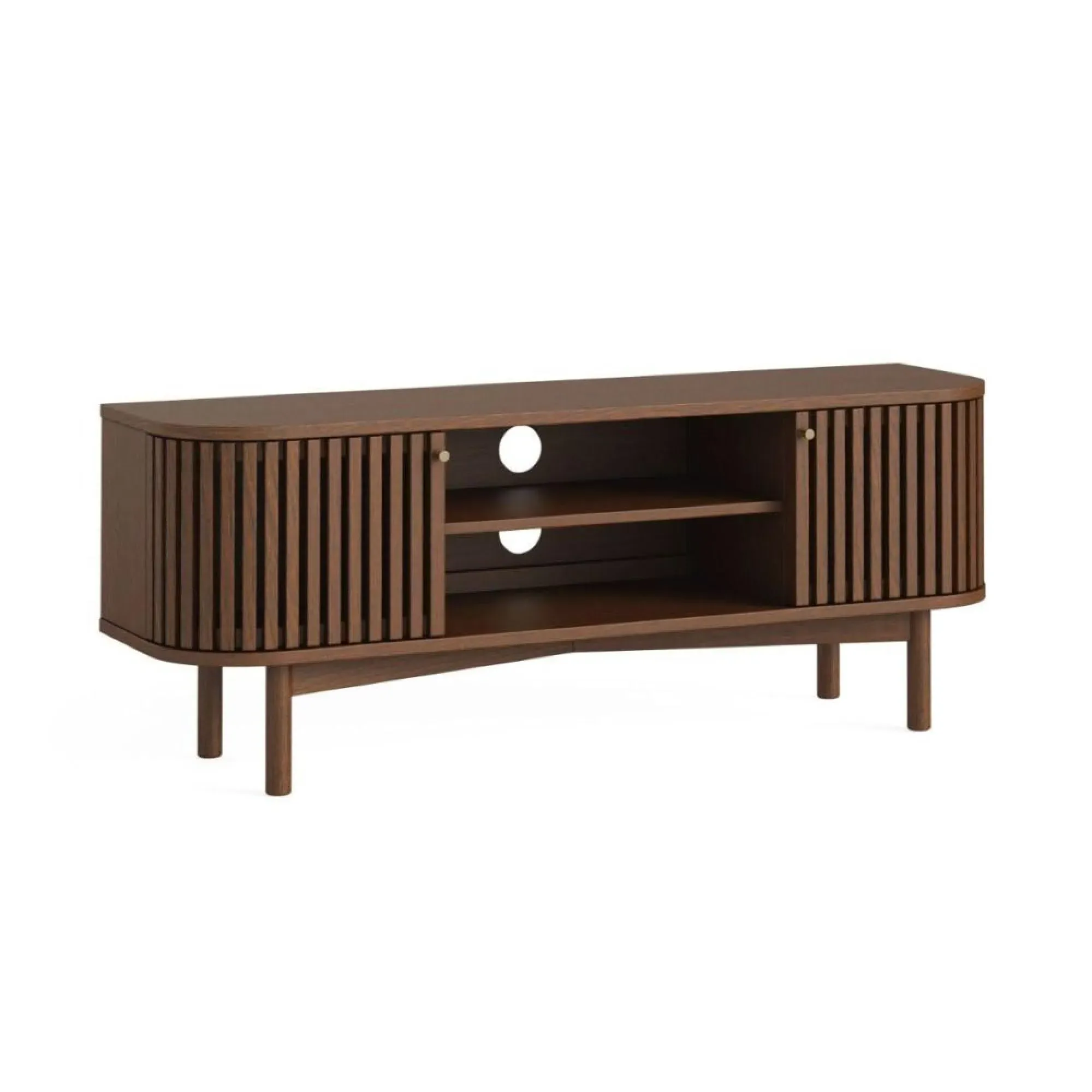 Soho Dark Oak 130cm TV Unit with Storage - Dark Brown