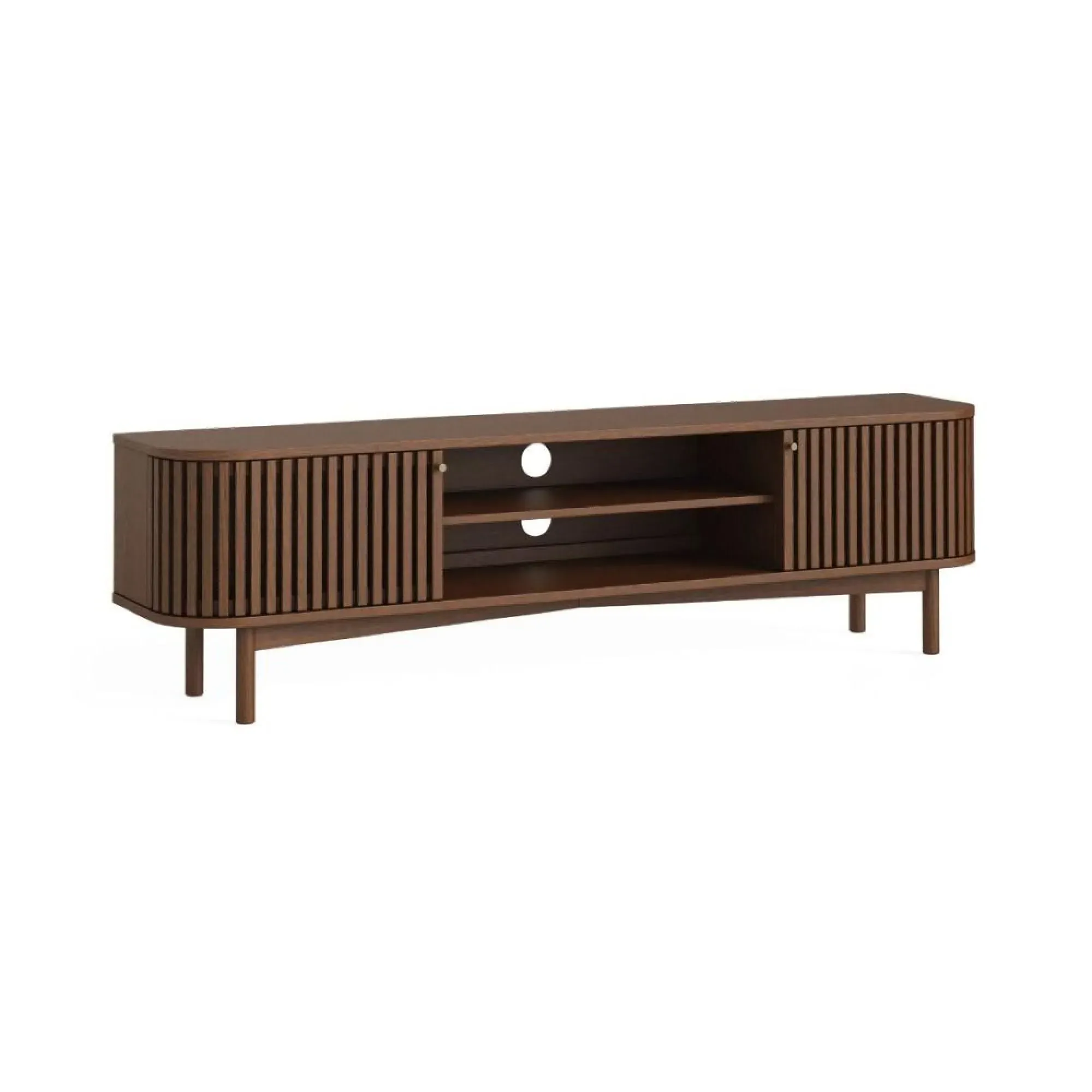 Soho Dark Oak 180cm TV Unit with Storage - Dark Brown