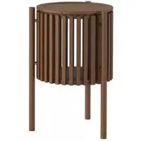 Soho Dark Oak Round Side Table with Storage - Dark Brown, Oak