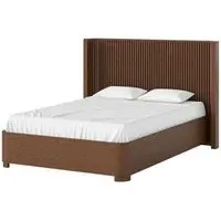 Soho Double Slatted Bed Frame - Dark Brown, Oak