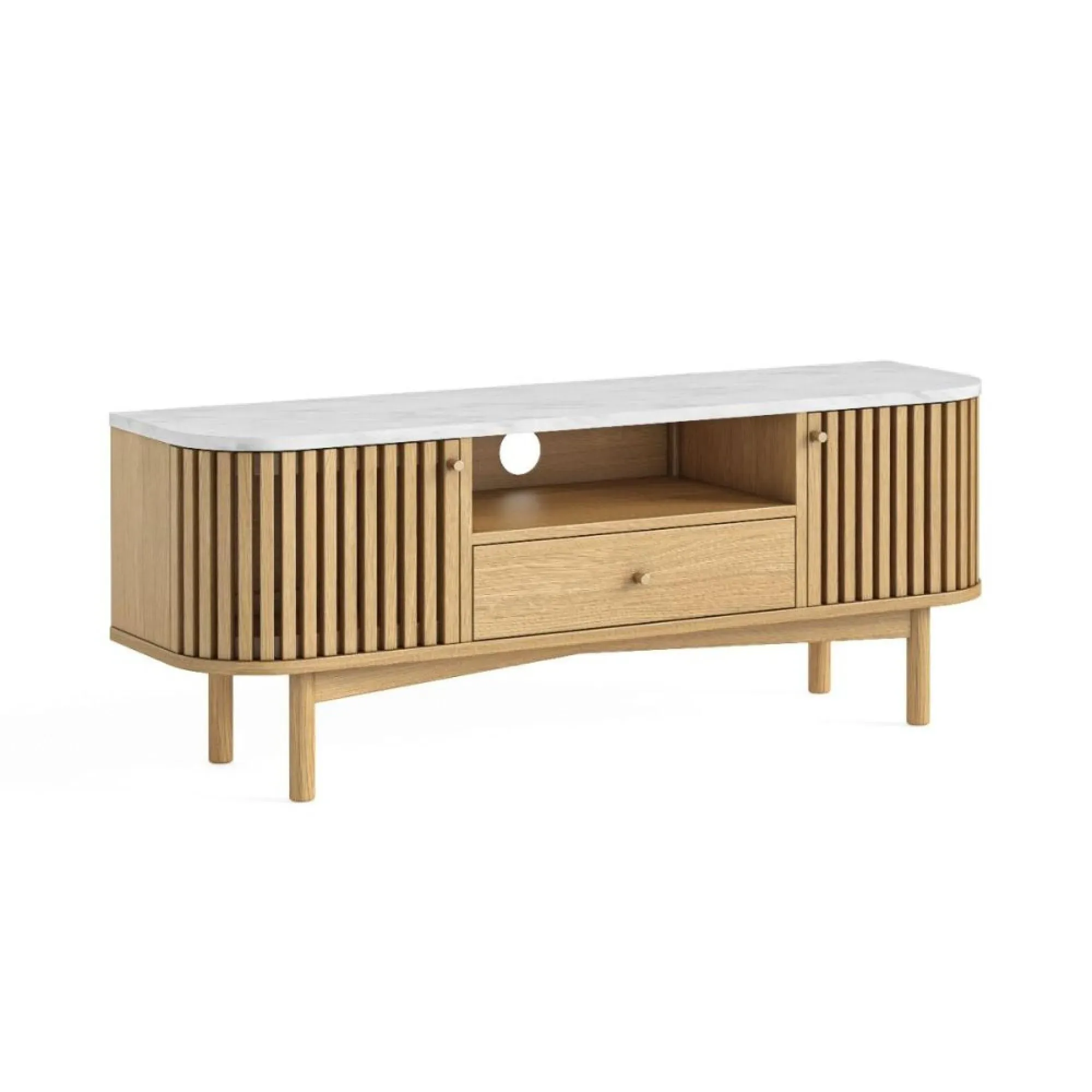 Soho Oak 130cm TV Unit with Storage - Natural, Marble