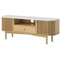 Soho Oak 130cm TV Unit with Storage - Natural, Marble