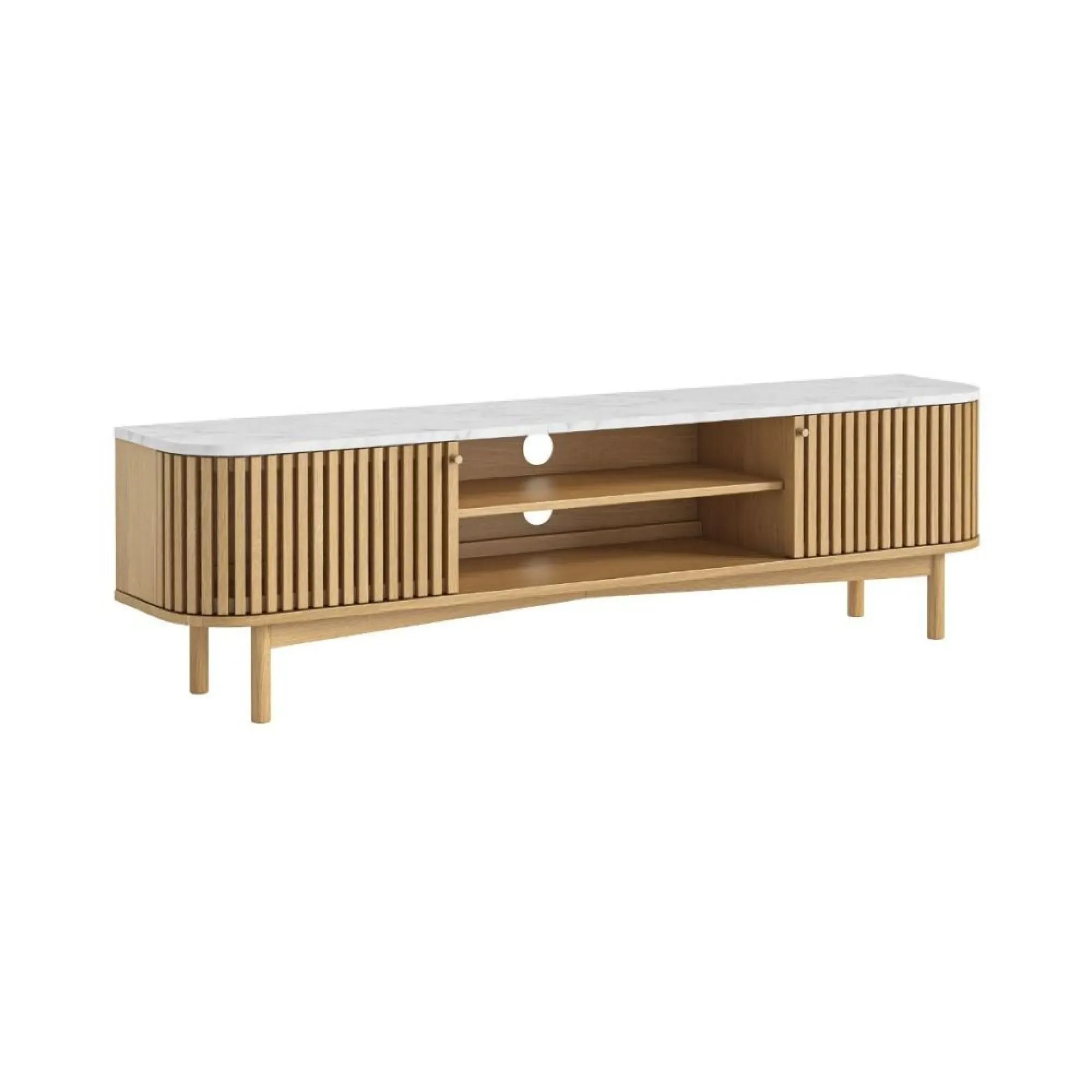 Soho Oak 180cm TV Unit with Storage - Natural, Marble