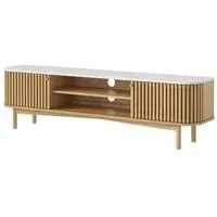 Soho Oak 180cm TV Unit with Storage - Natural, Marble