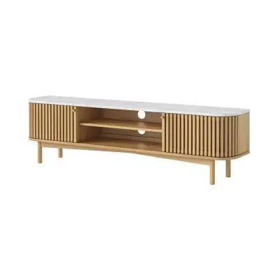 Soho Oak 180cm TV Unit with Storage - Natural, Marble