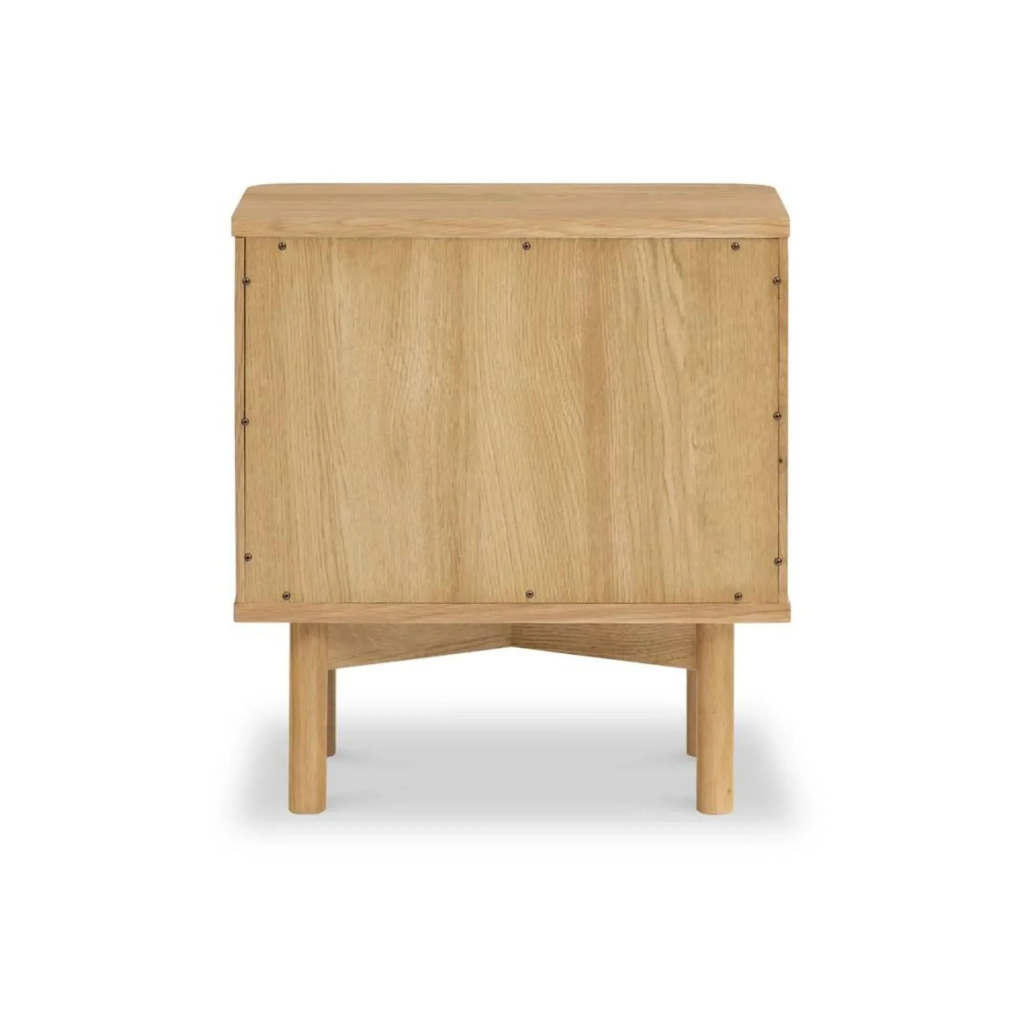 Soho Oak 2 Door Slatted Bedside Table - Natural