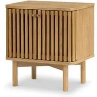 Soho Oak 2 Door Slatted Bedside Table - Natural