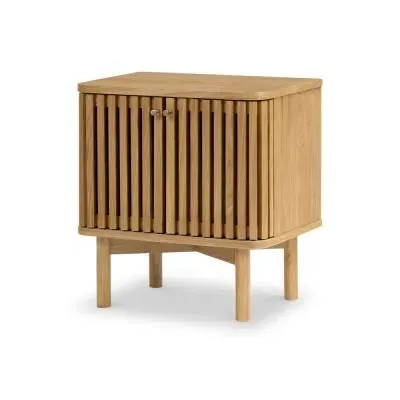 Soho Oak 2 Door Slatted Bedside Table - Natural image