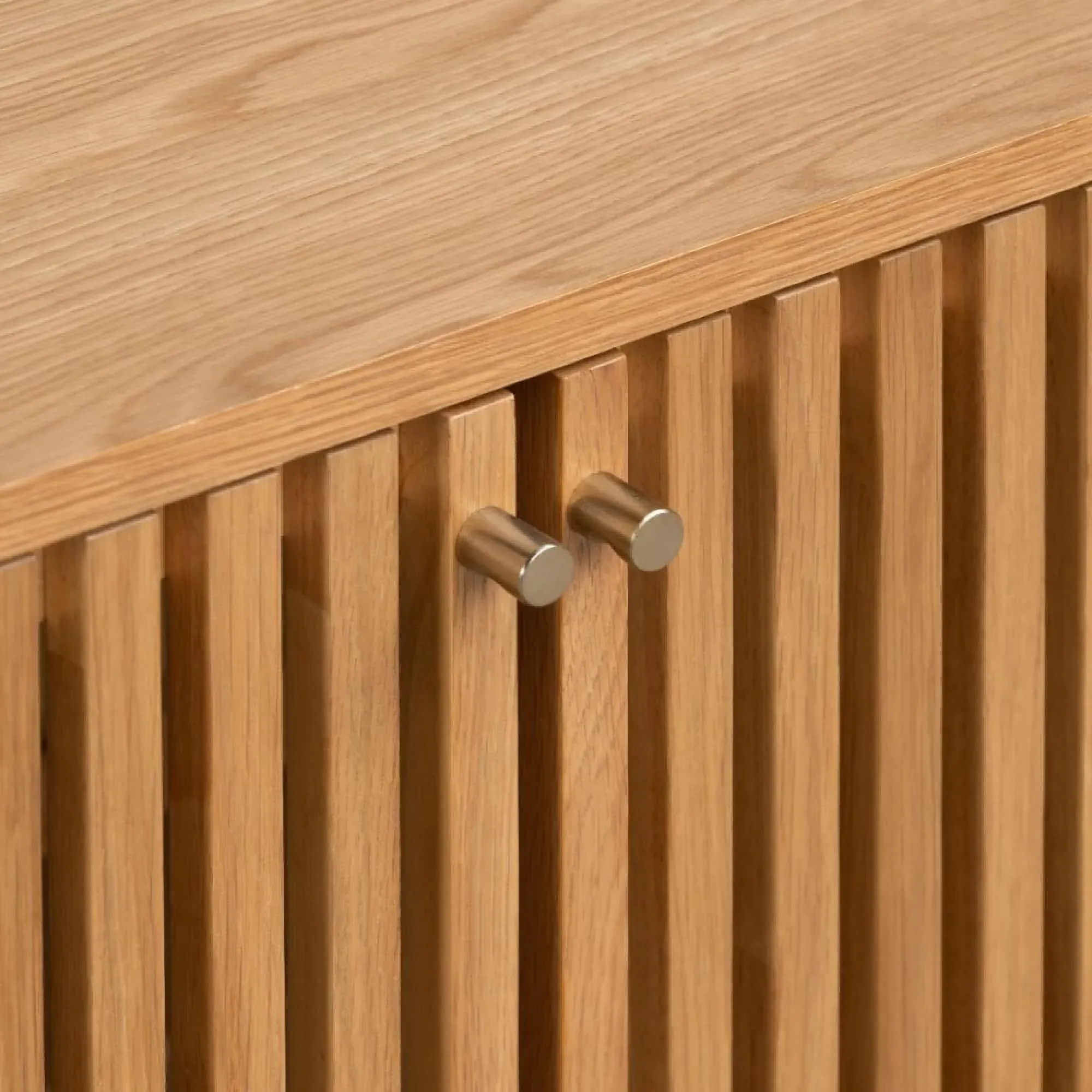 Soho Oak 2 Door Slatted Bookcase - Natural