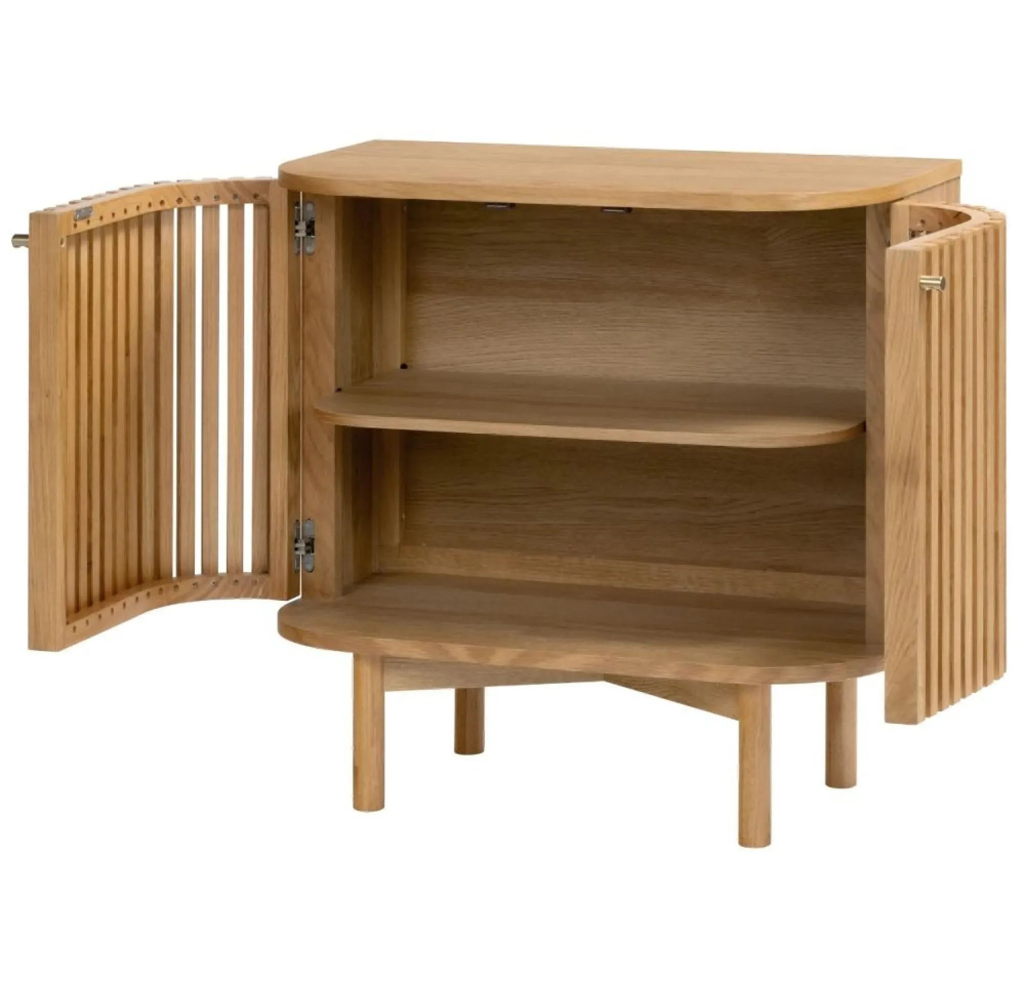Soho Oak 2 Door Slatted Cupboard - Natural