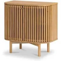 Soho Oak 2 Door Slatted Cupboard - Natural