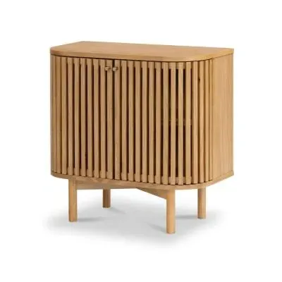Soho Oak 2 Door Slatted Cupboard - Natural image