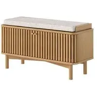 Soho Oak 2 Door Slatted Hallway Bench - Natural