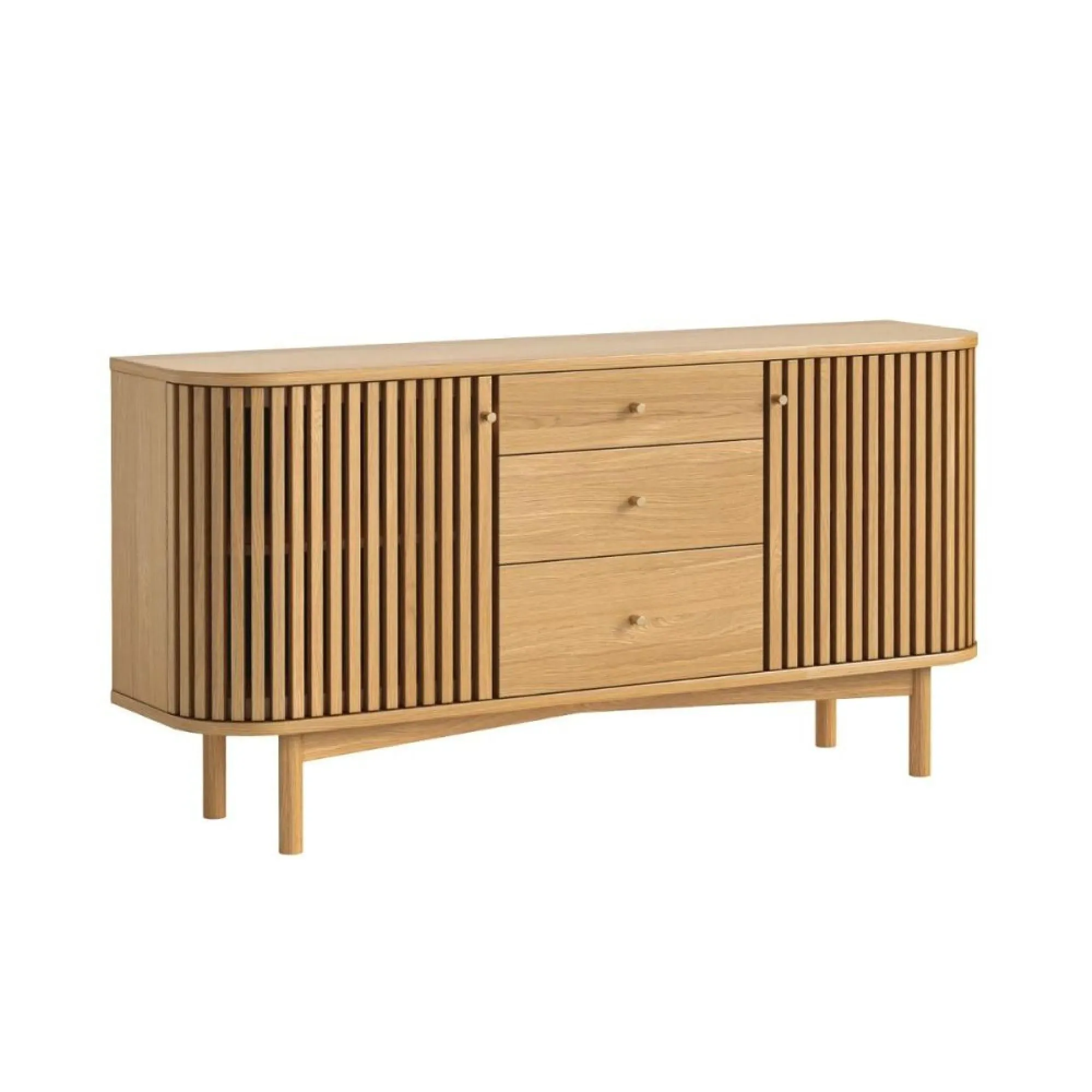 Soho Oak 2 Door Slatted Sideboard - Natural