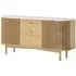 Soho Oak 2 Door Slatted Sideboard - White, Marble
