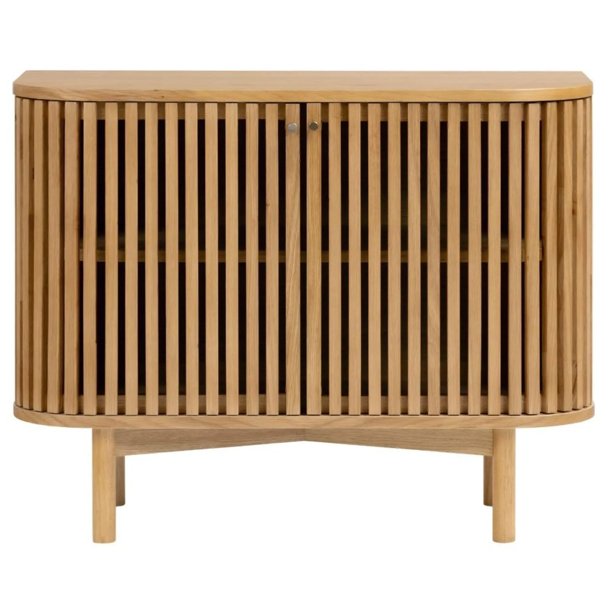 Soho Oak 2 Door Slatted Small Sideboard - Natural