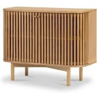 Soho Oak 2 Door Slatted Small Sideboard - Natural