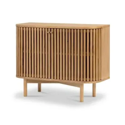 Soho Oak 2 Door Slatted Small Sideboard - Natural image