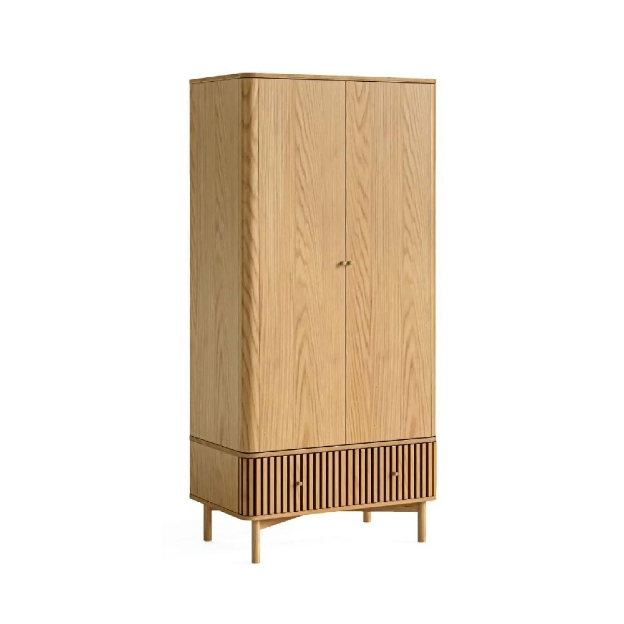 Soho Oak 2 Door Slatted Wardrobe - Natural