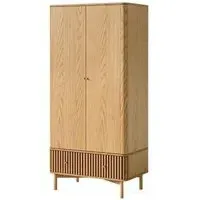 Soho Oak 2 Door Slatted Wardrobe - Natural