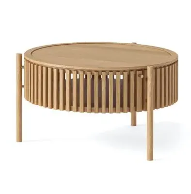 Soho Oak Round Coffee Table with Storage - Natural, Oak