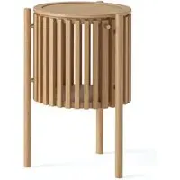 Soho Oak Round Side Table with Storage - Natural, Oak