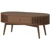 Soho Oval Coffee Table with Drawer - Dark Oak