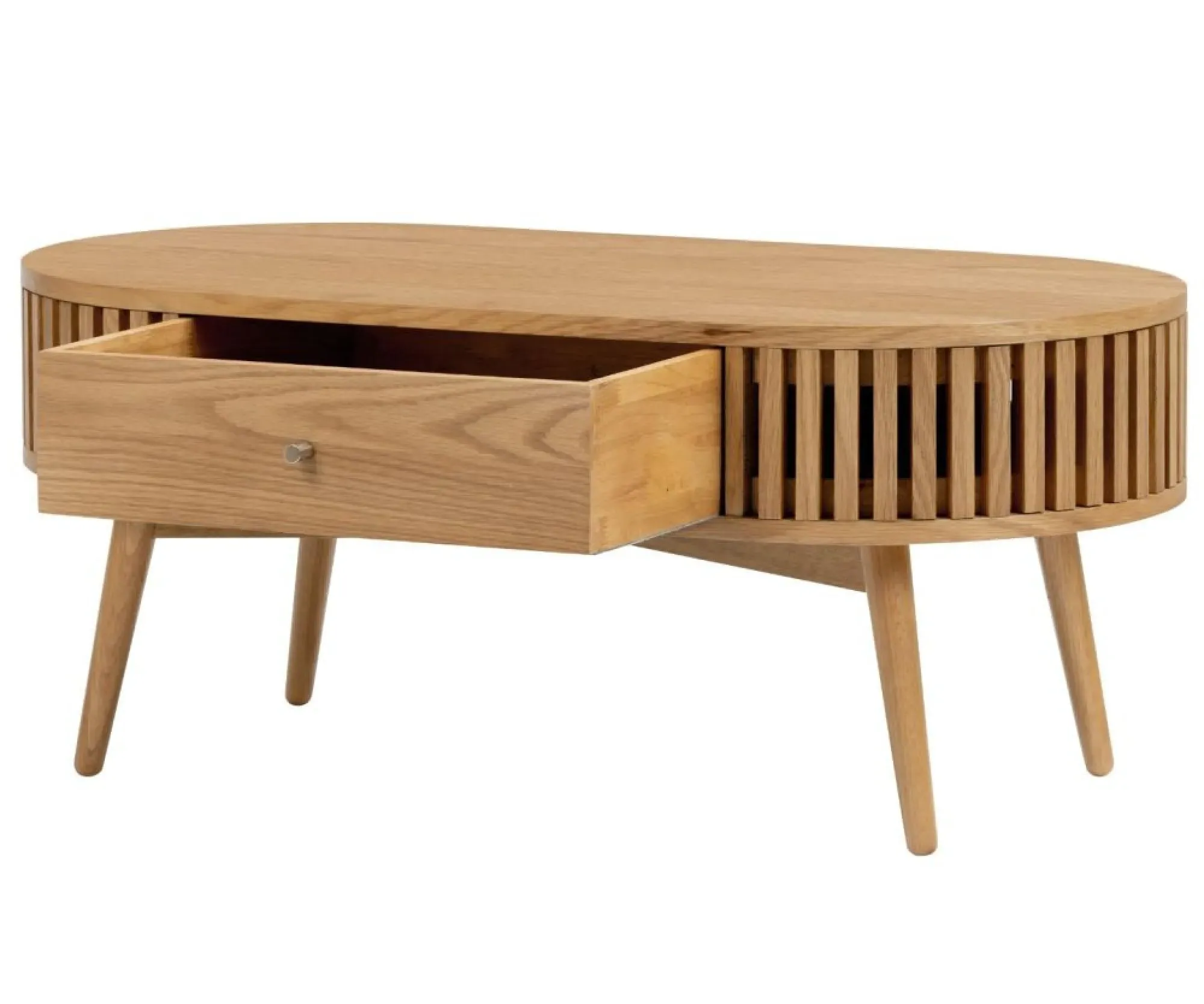 Soho Oval Coffee Table with Drawer - Natural