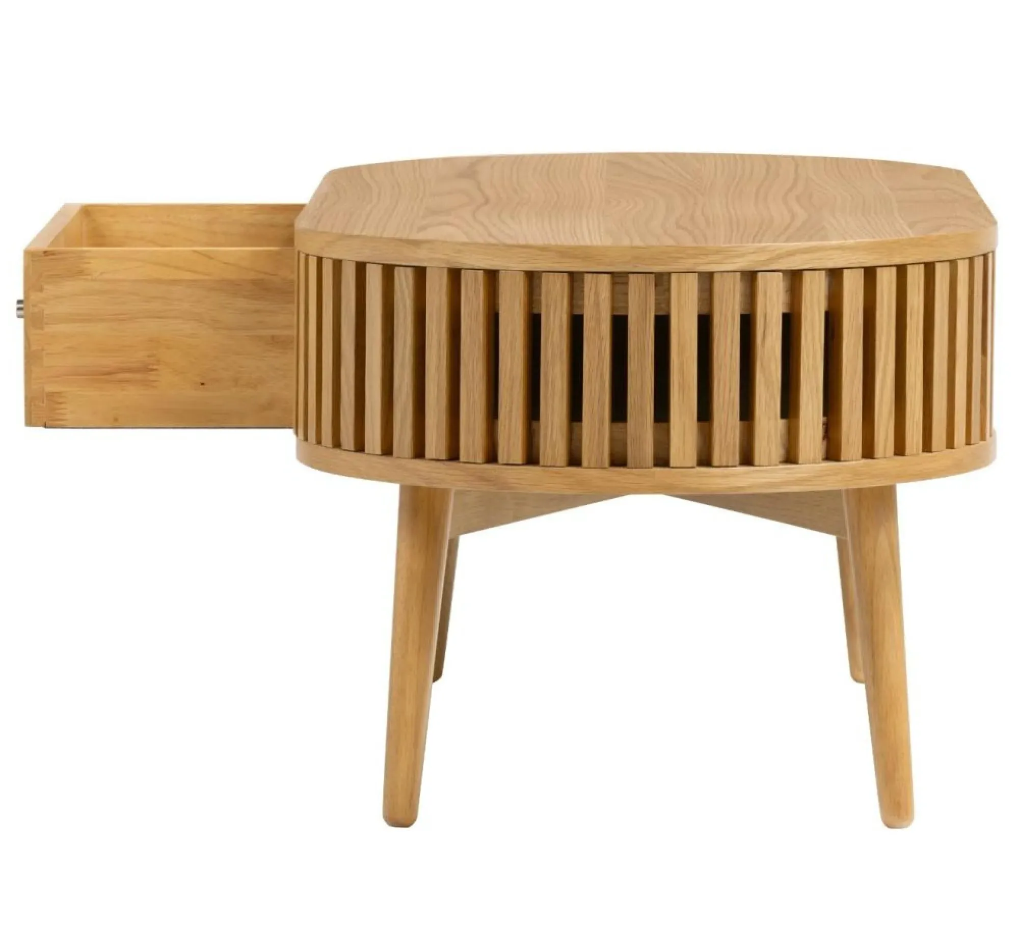 Soho Oval Coffee Table with Drawer - Natural