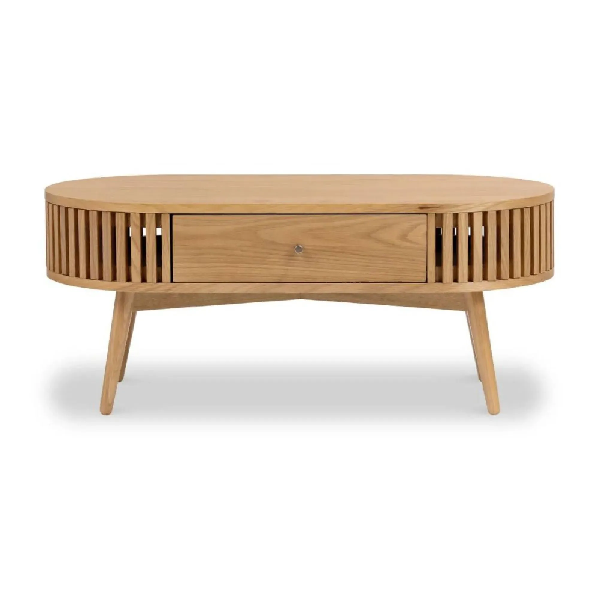 Soho Oval Coffee Table with Drawer - Natural