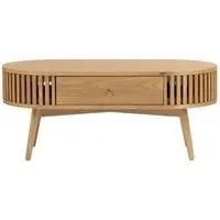 Soho Oval Coffee Table with Drawer - Natural