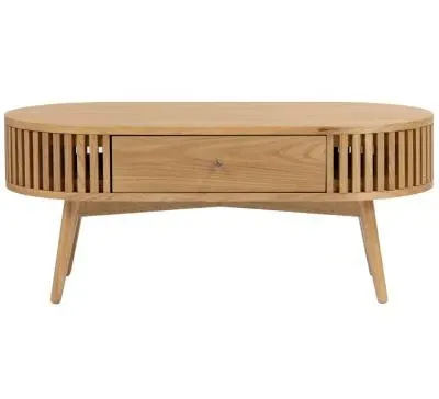 Soho Oval Coffee Table with Drawer - Natural