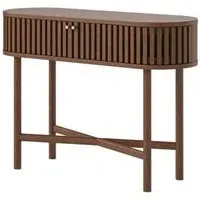 Soho Oval Console Table with Storage - Dark Brown, Oak
