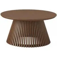 Soho Round Coffee Table with Slatted Base - Dark Brown, Oak