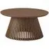 Soho Round Coffee Table with Slatted Base - Dark Brown, Oak