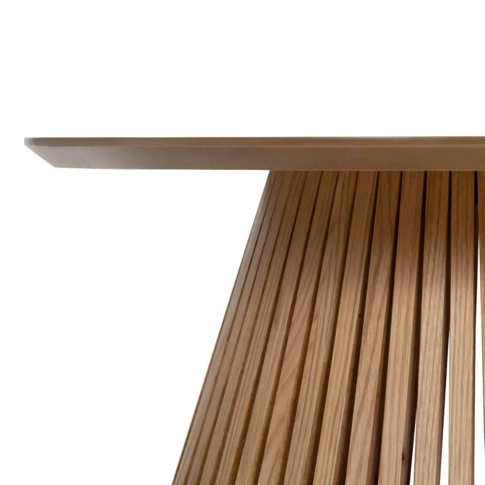 Soho Round Coffee Table with Slatted Base - Natural, Oak